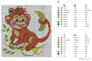 вышивка обезьянки