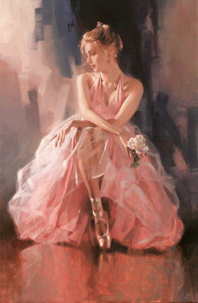 Richard Johnson Art--Rose Slipper Richard Johnson Limited Edition