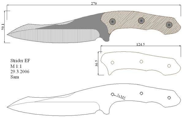Ножи. Чертежи