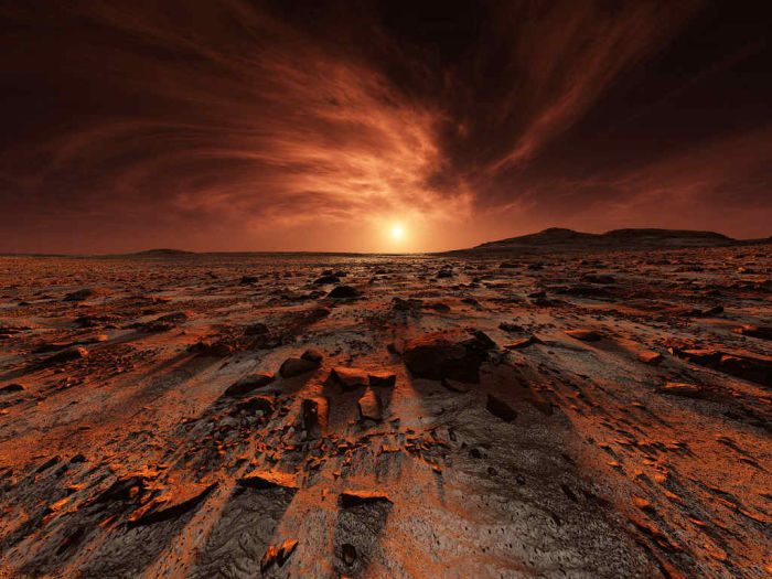 Марс — четвертая планета от Солнца (соседняя с нашей Землей). Размеры ее  невелики и в солнечной системе она занимает лишь 7-е место. Самые интересные факты о Марсе