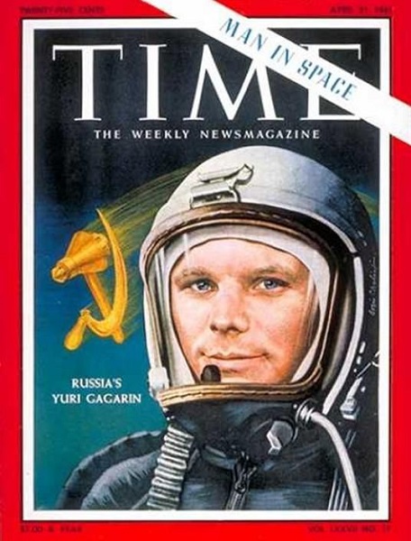 Космический первопроходец Юрий Гагарин на обложке журнала Time