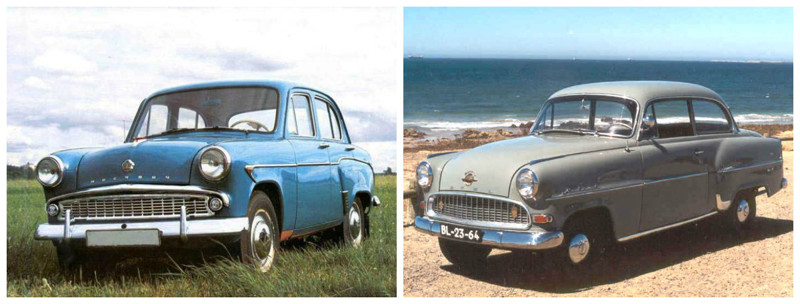 Москвич-402(1956-1964)-Opel Olympia Rekord(1947-1953) автомобили, история, ссср, факты