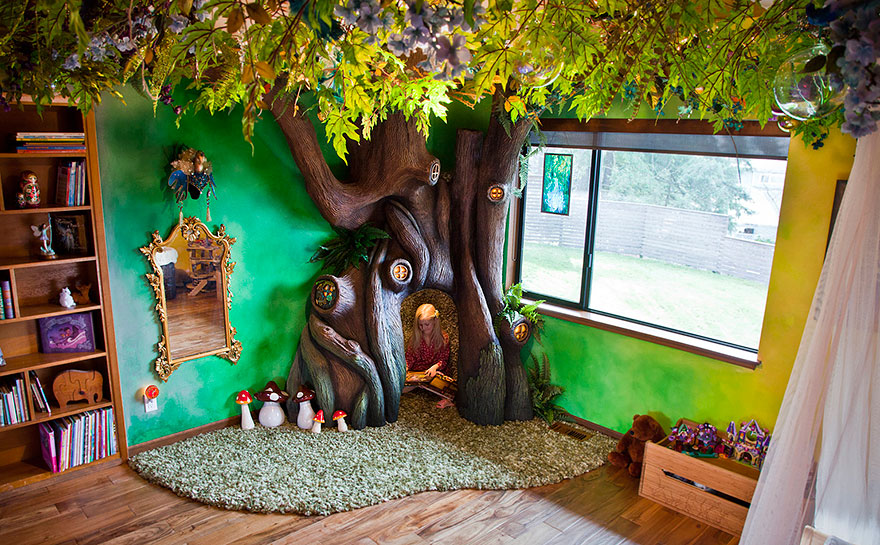 Dad Spends 18 Months Transforming Daughter’s Bedroom Into Fairytale Treehouse
