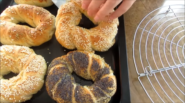 Бейглы в домашних условиях Бейгл, Выпечка, Вкусно, Рецепт, Готовка, Длиннопост, Видео рецепт, Другая кухня, Тесто, Видео