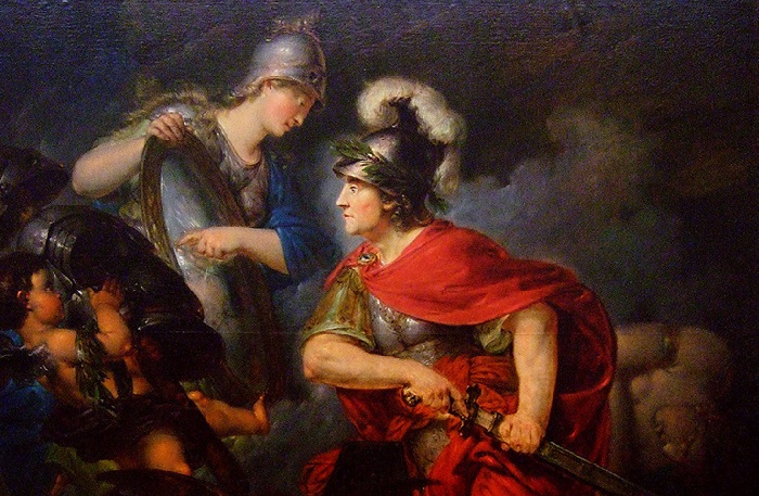 Афина вручает Персею зеркальный щит. Автор: Бернхард Роде. Афина вручает Персею зеркальный щит. Автор: Бернхард Роде.
