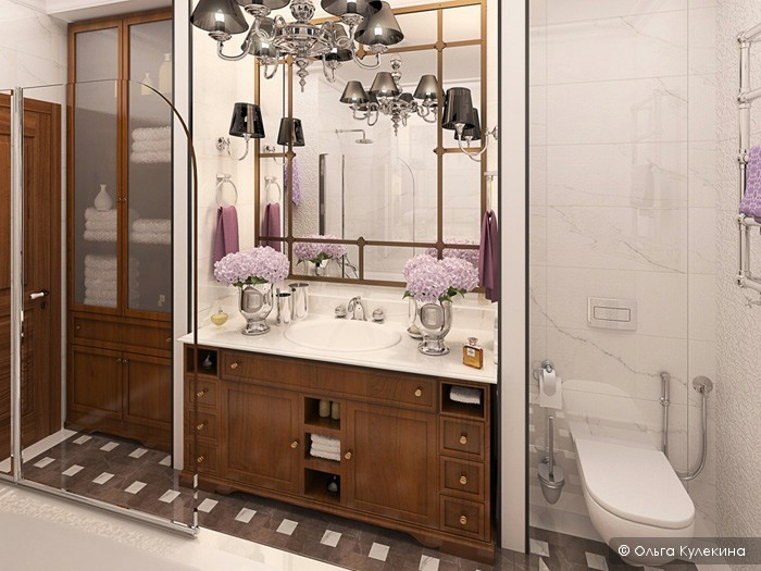 Интерьер ванной комнаты, дизайн санузла