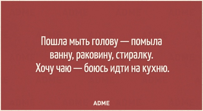 Пошла мыть голову помыла ванну раковину стиралку Хочу чаю боюсь идти на кухню