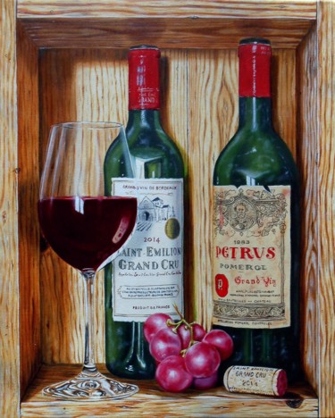Grands crus en trompe-l'oeil 41x33x2 cm ©2019 - Jean-Pierre Walter