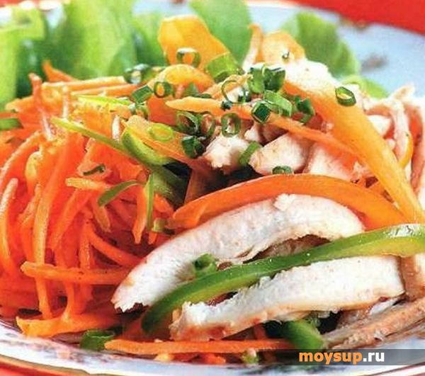 Салат с курицей и морковью и болгарским перцем рецепт с Салат с курицей и морковью и болгарским перцем рецепт с