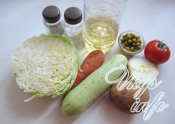 Тушеная капуста с картошкой и кабачками фото ингредиенты