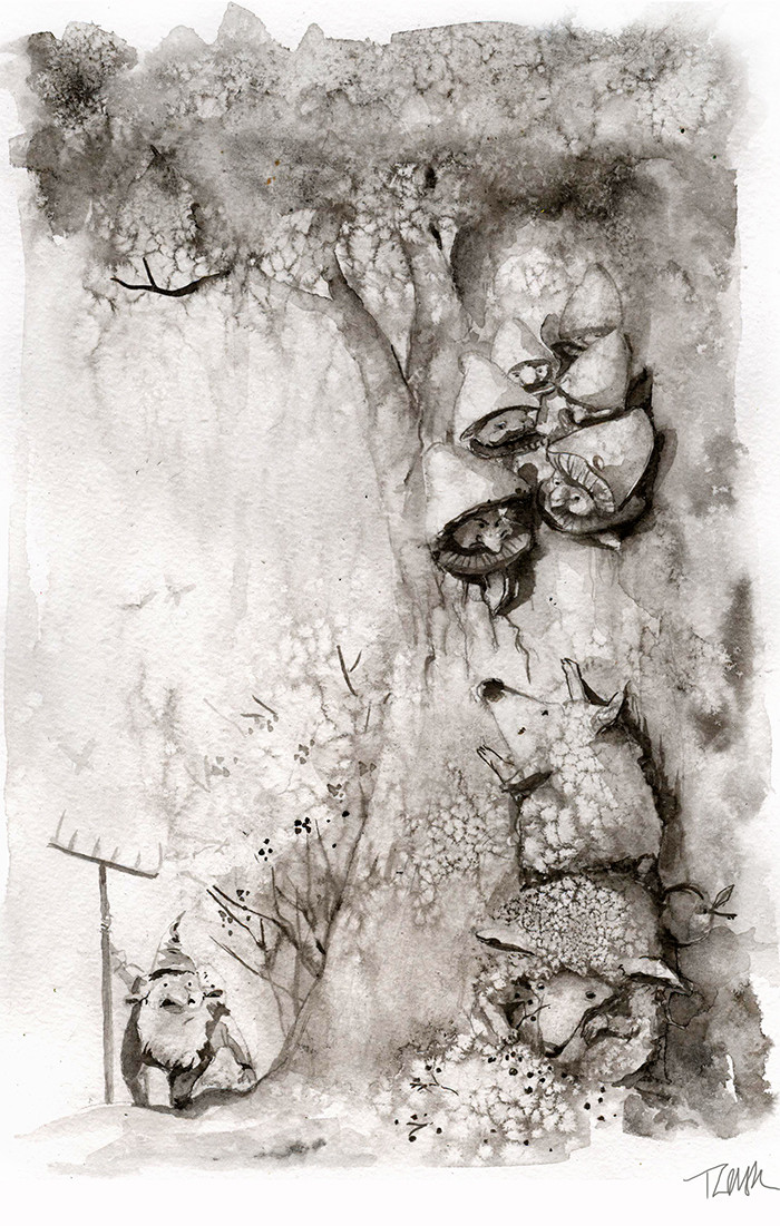 Воришки в зачарованном лесу Адамова, рисунок, сказка