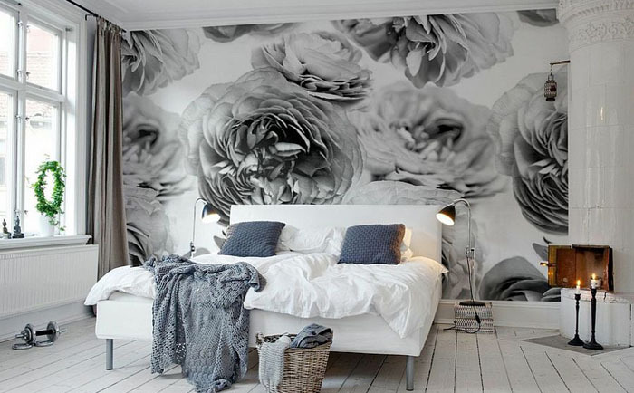 Потрясающая спальня в скандинавских тонах от Rebel Walls