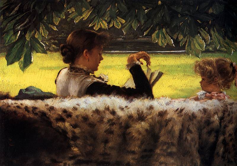 Reading a Story, Автор: Tissot, Jacques Joseph (Жак Джозеф Tissot)Tissot, Jacques Joseph (Живопись на Gallerix.ru)