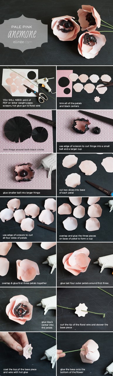 Как сделать цветок бумаги Anemone