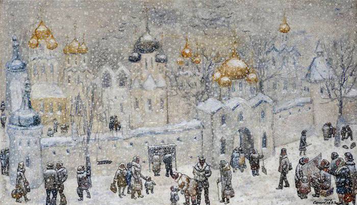 На картинах Ситникова почти всегда снег.