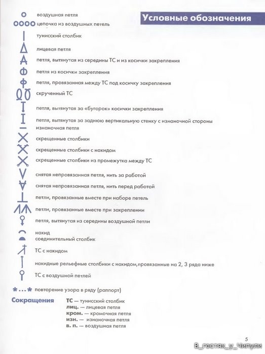 Книга: Тунисское вязание. Техника, узоры, модели. Т.П. Абизяева.