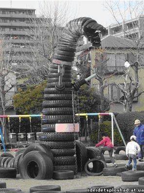 Мебель из шин. Часть 2. Детские шинные площадки в Японии