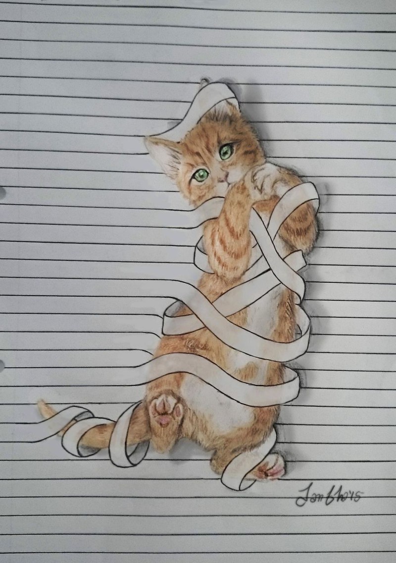 Нарисуйте на листе кота Нарисуйте на листе кота