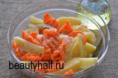 Картошка с курицей, запеченная в духовке