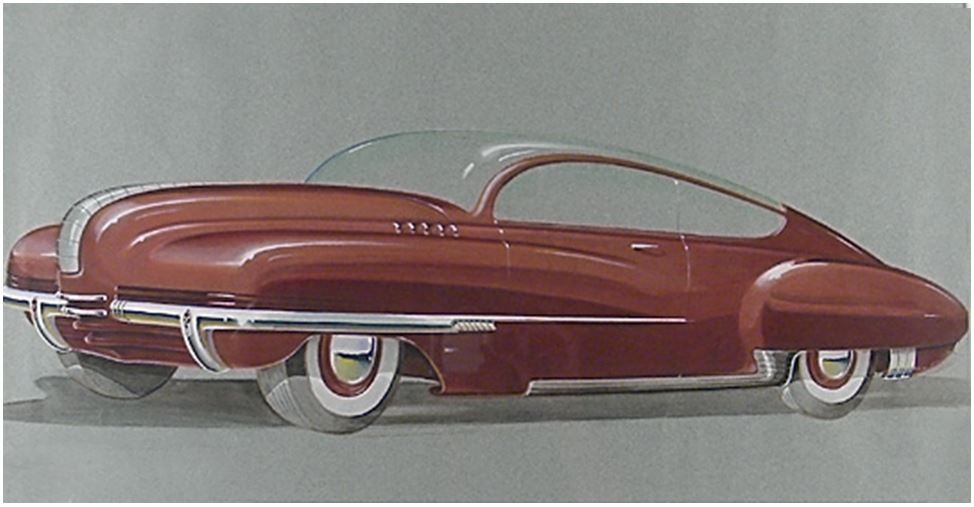 Buick Glass-Top Torpedo Concept Art sketch, автодизайн, дизайн