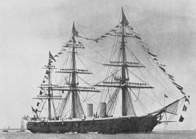 HMS_Black_Prince(1861)_Masts_Manned