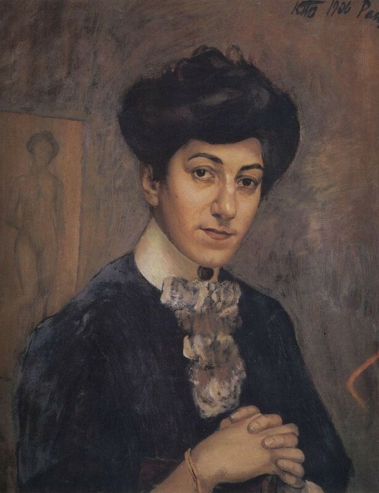 Портрет жены, 1906 год. Таллин, музей Кадриорг. Автор: Кузьма Петров-Водкин. Какими были жены великих и знаменитых русских художников: Галерея женских портретов
