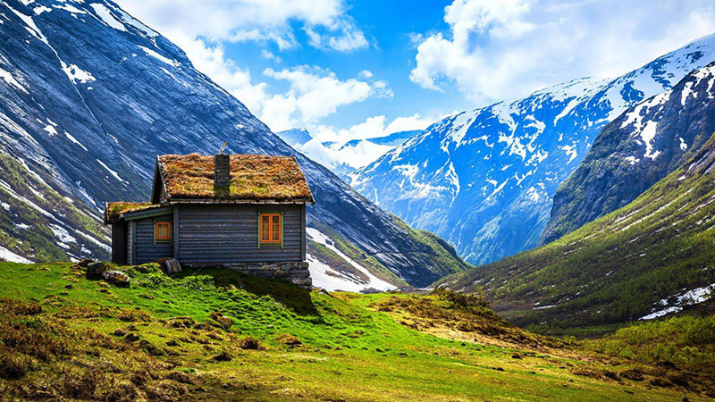 13. Домик в горах архитектура, норвегия