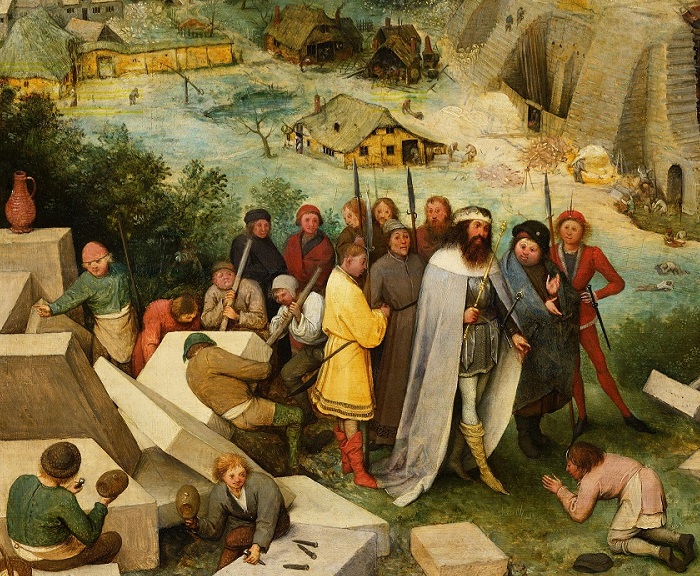 «Вавилонская башня». Фрагмент. (Живописец всеми средствами намекает на Карла V, отличавшегося в бытность Брейгеля особым деспотизмом.) Что зашифровал Брейгель на картине «Вавилонская башня», ставшей символом разобщенности единого народа