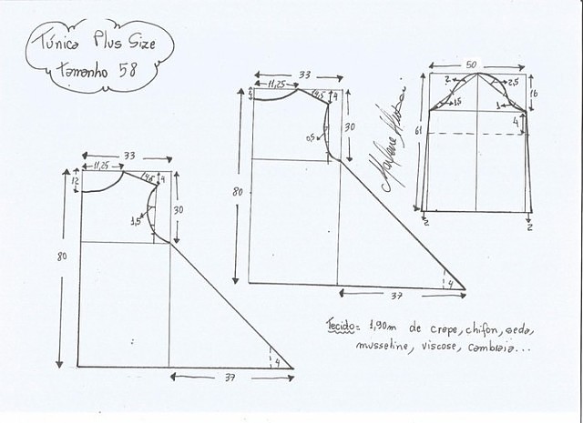 Туника + выкройки большого размера