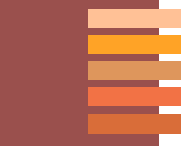 Сочетание коричневого цвета с оранжевыми оттенками