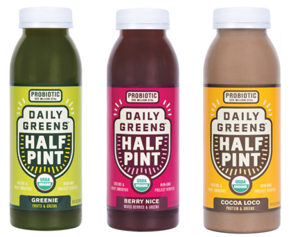 Available in a 12-bottle variety pack at San Diego-area Costco stores for $23.39, the Probiotic Half Pint Smoothies are crafted with certified organic and non-GMO greens, fruits, cold-pressed juices and ingredients that are sourced locally in Austin, TX. With up to six grams of protein and three grams of fiber in each bottle, the Probiotic Half Pint Smoothies are a delicious way for consumers to add some extra nutrition to their diet.