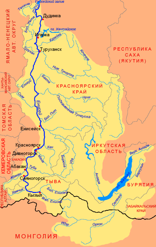 2. Река Енисей география, интересное, река, реки, россия, топ10