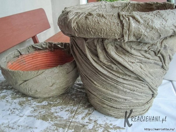 Кашпо из цемента для сада своими руками фото пошагово 21