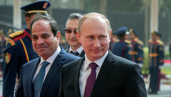 Президент России Владимир Путин и президент Египта Абдель Фаттах ас-Cиси