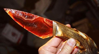 Нож из рога и вулканического стекла