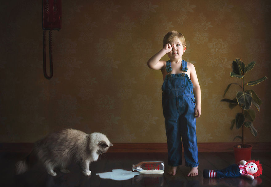Мальчики и их кошки  кошка, мальчик, фото