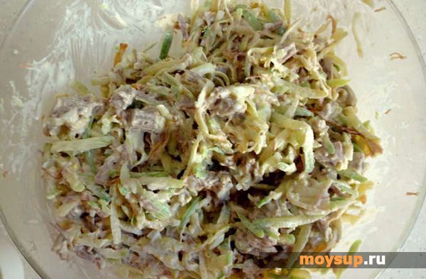 Салат из редьки с мясом и жареным луком рецепт с Салат из редьки с мясом и жареным луком рецепт с