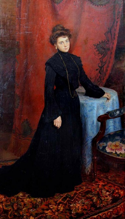 Портрет в черном. Портрет Лидии Васильевны Сычковой, жены художника, 1904 год. Мордовский музей имени С.Д. Эрьзи. Какими были жены великих и знаменитых русских художников: Галерея женских портретов