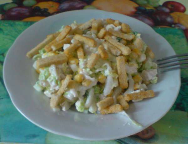 Салат курица пекинская капуста фасоль Салат курица пекинская капуста фасоль