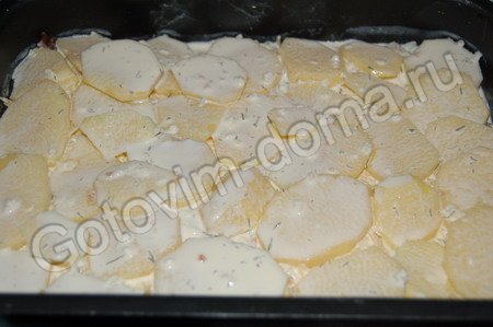 Запеканка из сырого тёртого картофеля с фаршем в духовке рецепт