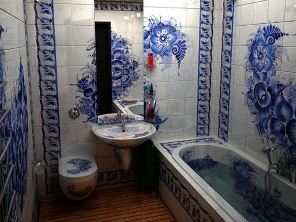 Стиль гжель в дизайне кухни Стиль гжель в дизайне кухни