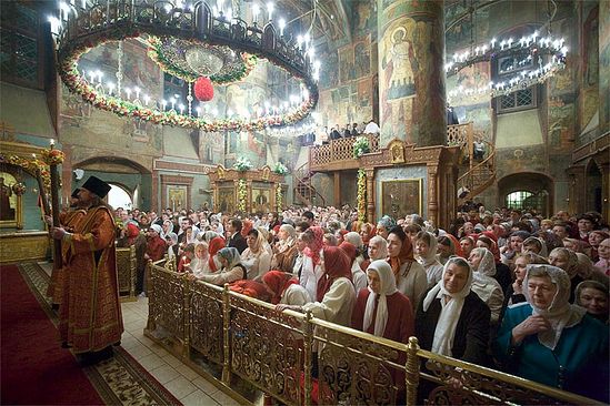 Пасхальная служба в Сретенском монастыре. Фото: М.Родионов / Православие.Ru