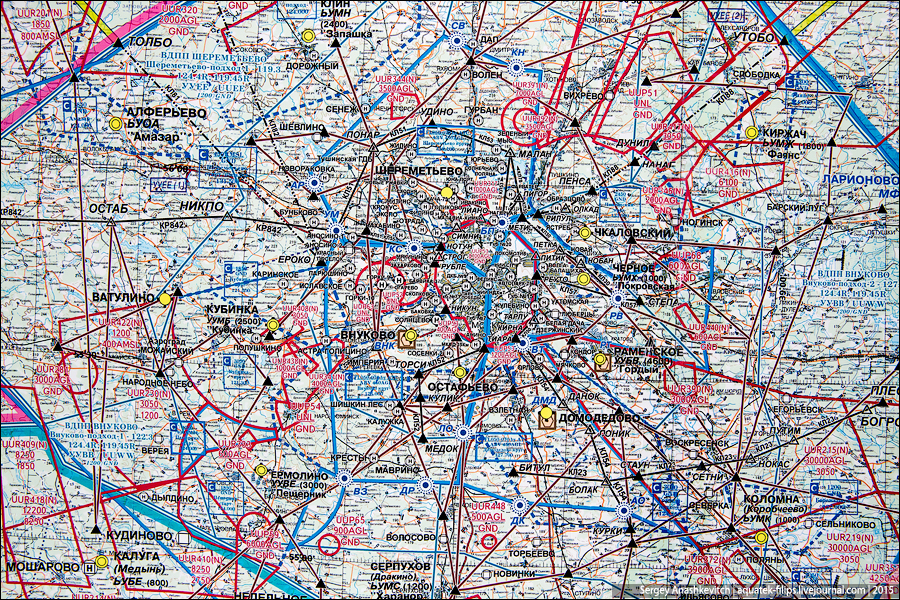 Авиационная карта Москвы