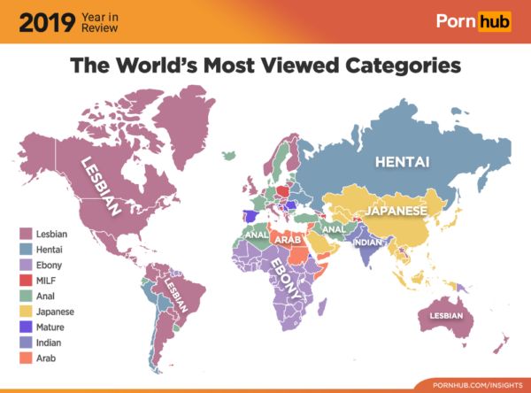 Белль Дельфин, инопланетяне и хентай: Самые популярные запросы на Pornhub в 2019