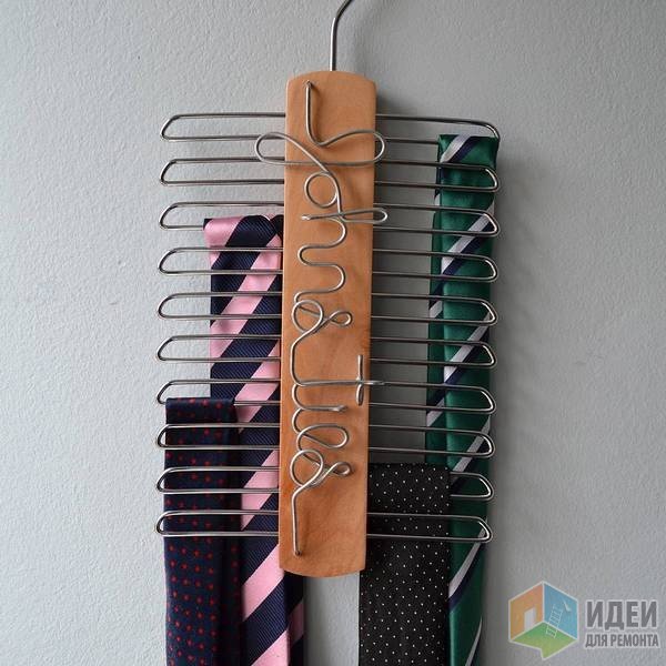 Идеи хранения одежды, вешалка для галстуков Как аккуратно хранить одежду