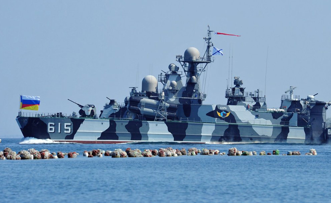 Бора Первый в своем роде ракетный корабль на воздушной подушке. Вооружен восемью ракетами класса «Москит» и двадцатью зенитными ракетами. Экипаж судна насчитывает 68 человек. Крейсерская скорость «Бора» — 100 км/ч.