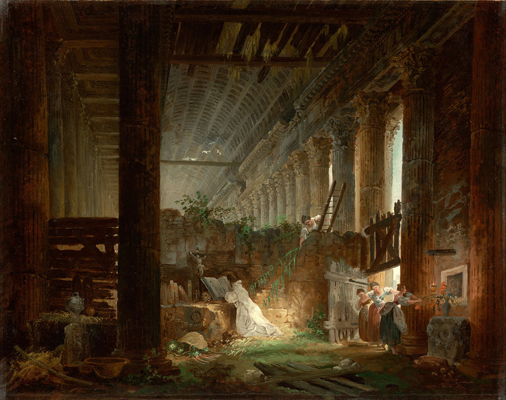 Отшельник молится на руинах римского храма (1760)
