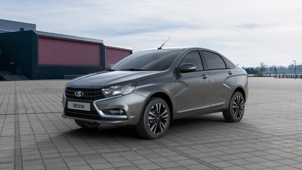 Lada Vesta серая три четверти