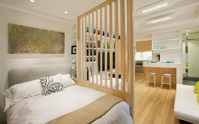 Спальня в скандинавском стиле в малогабаритной квартире от Allen+Killcoyne Architects