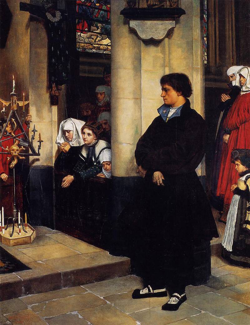 Tissot During the Service (Martin Luther-s Doubts), Автор: Tissot, Jacques Joseph (Жак Джозеф Tissot)Tissot, Jacques Joseph (Живопись на Gallerix.ru)